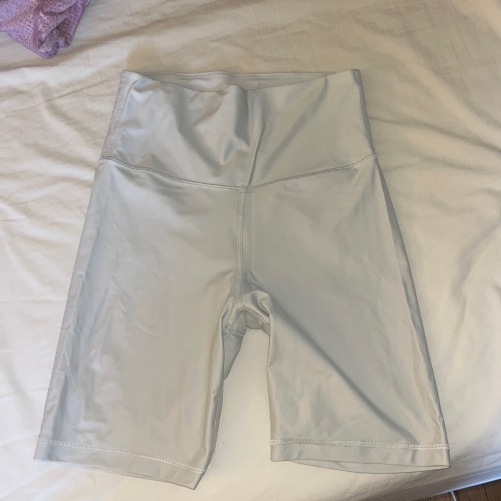 TNA pearl white biker shorts